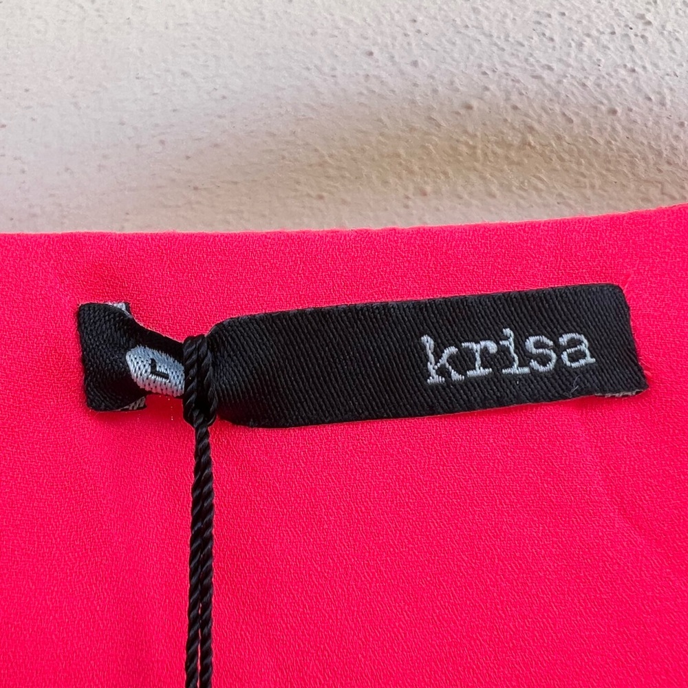 Krisa tie waist surplice mini dress in desire pink - Picture 3 of 7